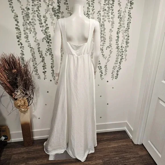 Show Me Your Mumu Women's Madi Gown Ivory Luxe Satin Size L - Picture 9 of 11